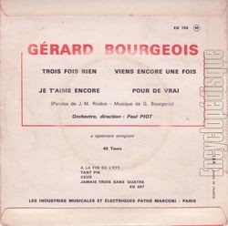 [Pochette de Trois fois rien (Grard BOURGEOIS) - verso]