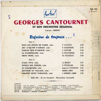 [Pochette de Refrains de toujours (Georges CANTOURNET) - verso]