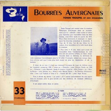 [Pochette de Bourres auvergnates (Tonin TROUPEL) - verso]