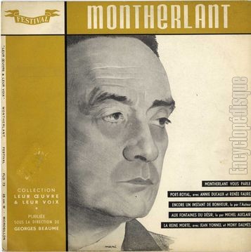 [Pochette de Montherlant (LEUR OEUVRE ET LEUR VOIX)]