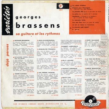 [Pochette de Les sabots d’Hlne, La prire, P… de toi… - 3 (Georges BRASSENS) - verso]