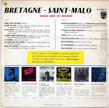 [Pochette de Bretagne - Saint-Malo (BAGAD QUIC-EN-GROIGNE) - verso]