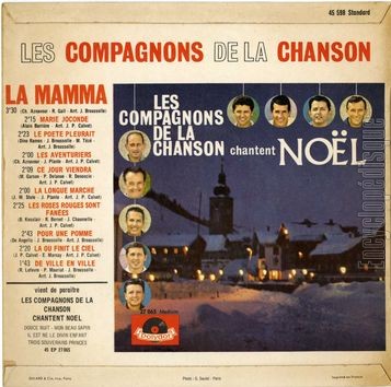 [Pochette de La mamma (Les COMPAGNONS DE LA CHANSON) - verso]