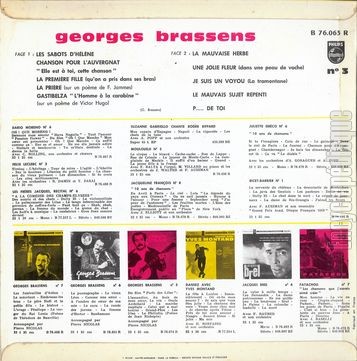 [Pochette de N 3 (Georges BRASSENS) - verso]