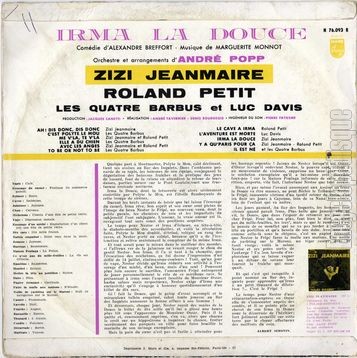 [Pochette de Irma la douce (THTRE / SPECTACLE) - verso]