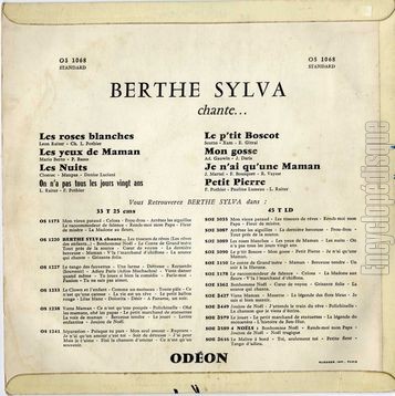 [Pochette de Les roses blanches, Les nuits, Petit Pierre (Berthe SYLVA) - verso]