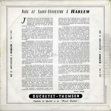 [Pochette de Nol et St Sylvestre  Harlem (DOCUMENT) - verso]