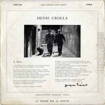 [Pochette de Le long des rues… (Henri CROLLA) - verso]