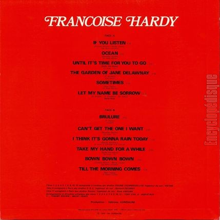 [Pochette de Love songs (Franoise HARDY) - verso]