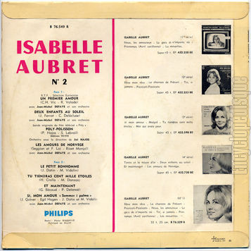 [Pochette de Un premier amour (Isabelle AUBRET) - verso]