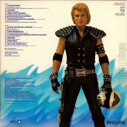 [Pochette de la peur (Johnny HALLYDAY) - verso]