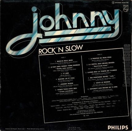 [Pochette de Rock’n slow (Johnny HALLYDAY) - verso]