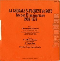 [Pochette de 10me anniversaire 1968-1978 (CHORALE SAINT-FLORENT DE ROYE) - verso]