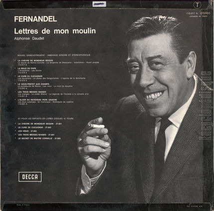 [Pochette de Les lettres de mon moulin - 1 (FERNANDEL) - verso]