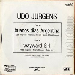 [Pochette de Buenos dias Argentina (Udo JRGENS) - verso]