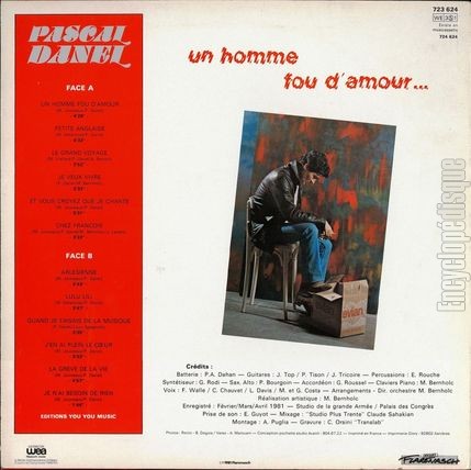 [Pochette de Un homme fou d’amour (Pascal DANEL) - verso]