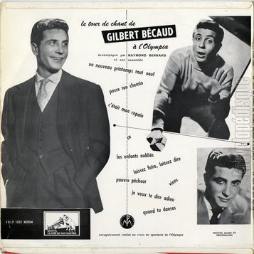 [Pochette de Le tour de chant de Gilbert Bcaud  l’Olympia (Gilbert BCAUD) - verso]