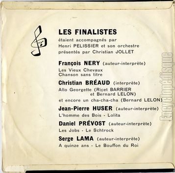 [Pochette de Finale des relais de la chansons franaise (COMPILATION) - verso]