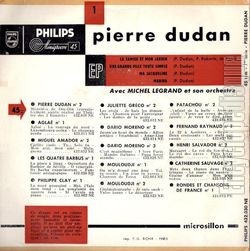 [Pochette de La Tamise et mon jardin - 1re srie (Pierre DUDAN) - verso]