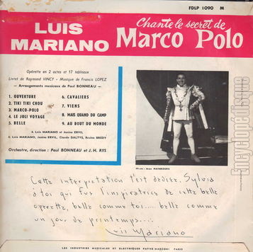 [Pochette de Le secret de Marco Polo (Luis MARIANO) - verso]