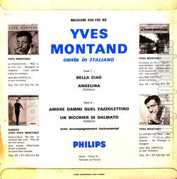 [Pochette de Bella ciao (Yves MONTAND) - verso]