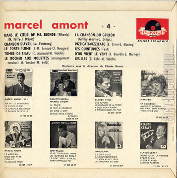 [Pochette de Dans le cœur de ma blonde (Marcel AMONT) - verso]