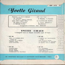 [Pochette de Maman (la plus belle du monde) (Yvette GIRAUD) - verso]