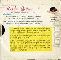 [Pochette de Philadelphia USA (KESSLER SISTERS (Alice et Ellen)) - verso]