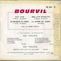 [Pochette de Ton cor (BOURVIL) - verso]