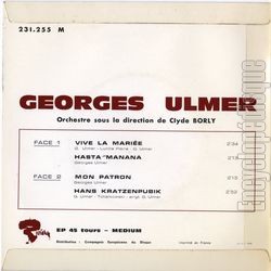 [Pochette de Vive la marie (Georges ULMER) - verso]