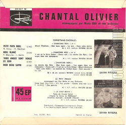 [Pochette de Chants de Nol (Chantal OLIVIER) - verso]