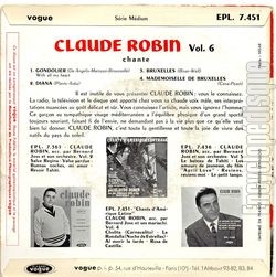 [Pochette de Gondolier (Claude ROBIN) - verso]