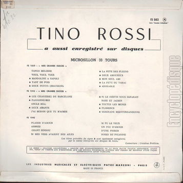 [Pochette de Nuit de Nol (Tino ROSSI) - verso]