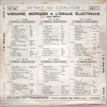 [Pochette de  l’orgue lectrique - 1 (Virginie MORGAN) - verso]