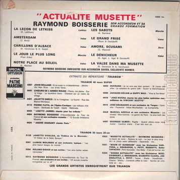 [Pochette de Actualit musette…avec Raymond Boisserie (Raymond BOISSERIE) - verso]