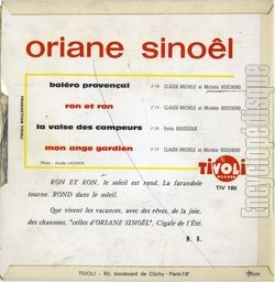 [Pochette de Bolro provenal (Oriane SINOL) - verso]