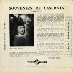 [Pochette de Souvenirs de casernes (Monique MORELLI) - verso]