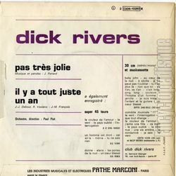 [Pochette de Pas trs jolie (Dick RIVERS) - verso]