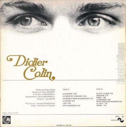 [Pochette de Didier Colin (Didier COLIN) - verso]