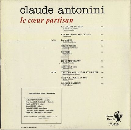 [Pochette de Le cœur partisan (Claude ANTONINI) - verso]