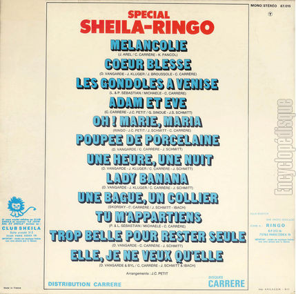 [Pochette de Spcial Sheila - Ringo (SHEILA ET RINGO) - verso]