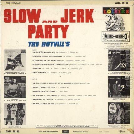 [Pochette de Slow and jerk party (HOTVILL’S) - verso]