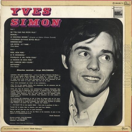 [Pochette de Yves Simon (Yves SIMON) - verso]