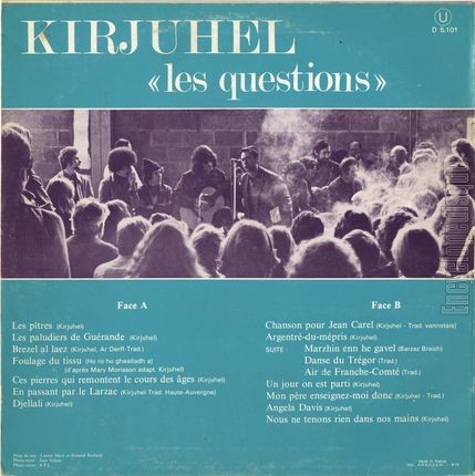 [Pochette de Les questions (KIRJUHEL) - verso]