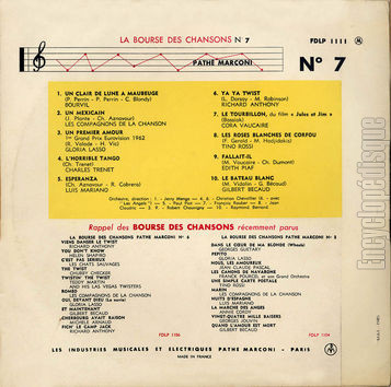 [Pochette de La bourse des chansons n 7 (La BOURSE DES CHANSONS) - verso]