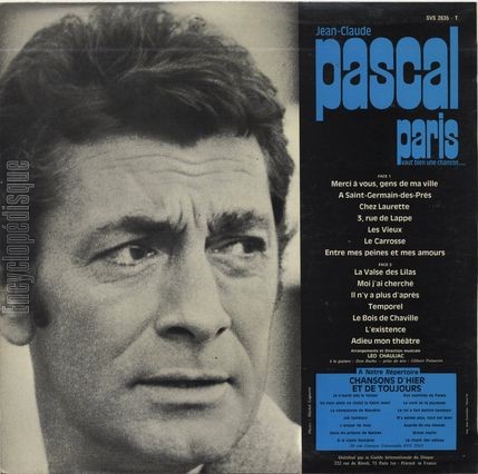 [Pochette de Paris vaut bien une chanson (Jean-Claude PASCAL) - verso]