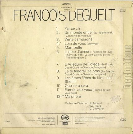 [Pochette de Franois Deguelt (Franois DEGUELT) - verso]