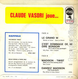 [Pochette de Madison (Claude VASORI) - verso]