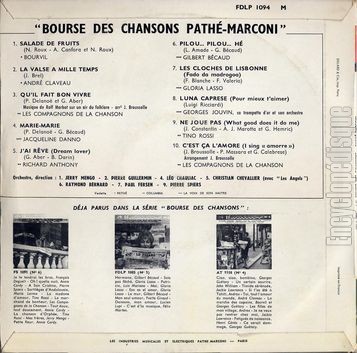 [Pochette de La bourse des chansons Path-marconi (La BOURSE DES CHANSONS) - verso]