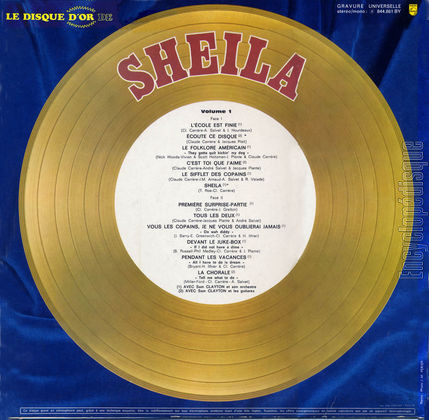 [Pochette de Le disque d’or (SHEILA) - verso]